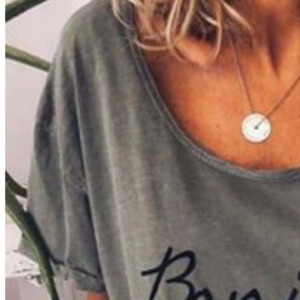 1 MED LEFT ‼️NWT SLOUCHY WASHED OUT BONJOUR TEE - Picture 3 of 6